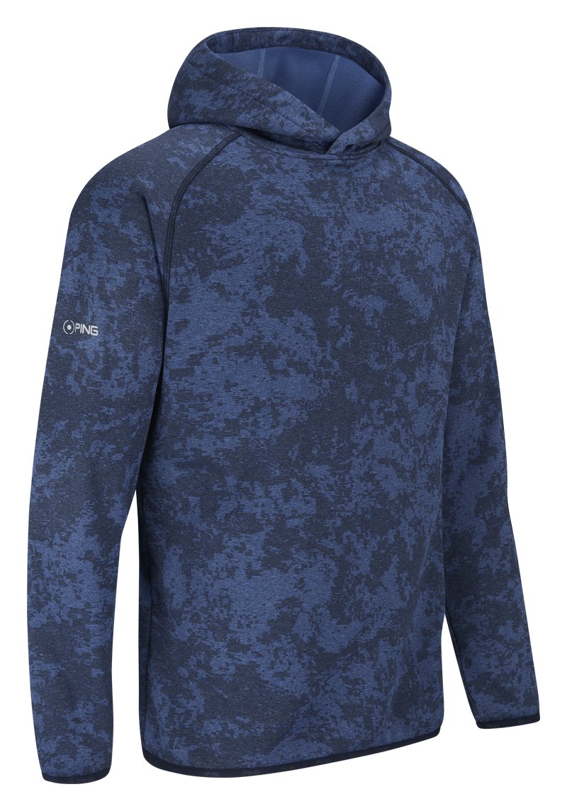 PING Saul mens hoodie sweatshirt, deep sea blue camo