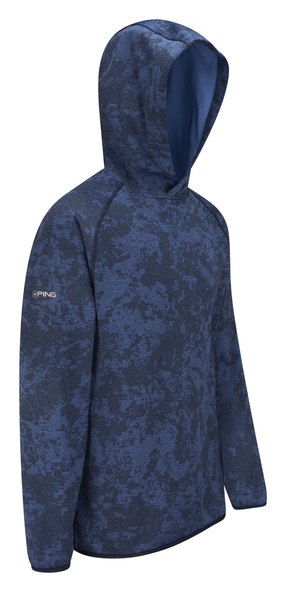 PING Saul mens hoodie sweatshirt, deep sea blue camo