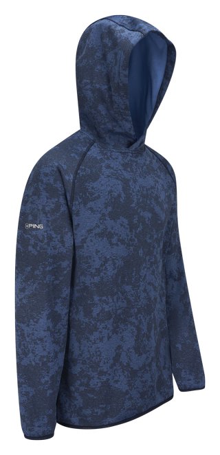 PING Saul mens hoodie sweatshirt, deep sea blue camo