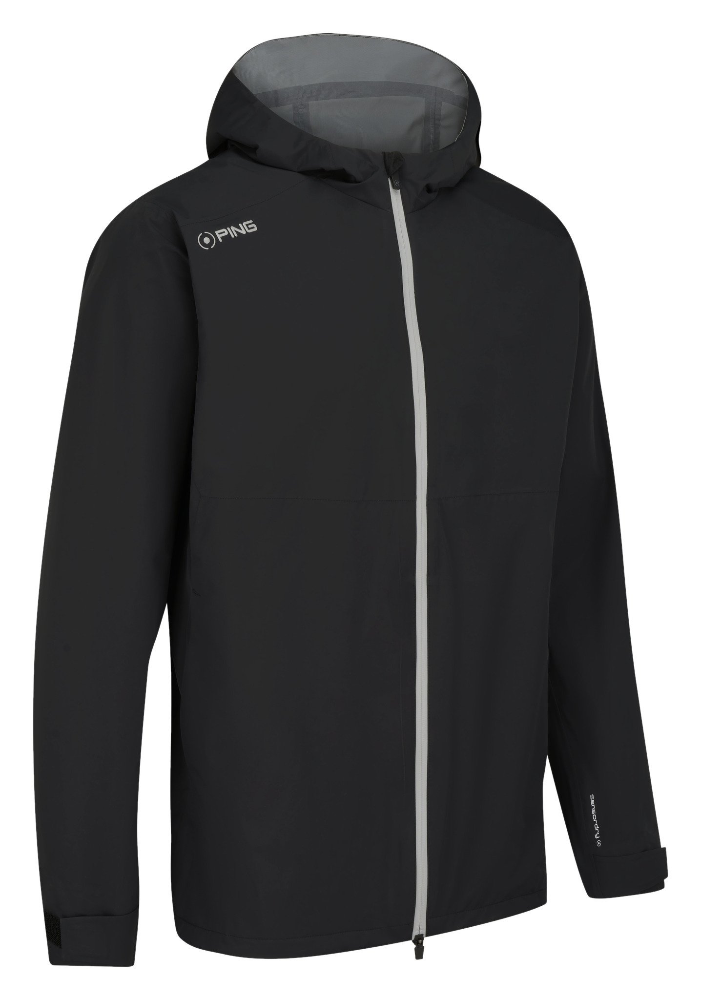 PING AquaDrive Waterproof Hooded men's jacket, black