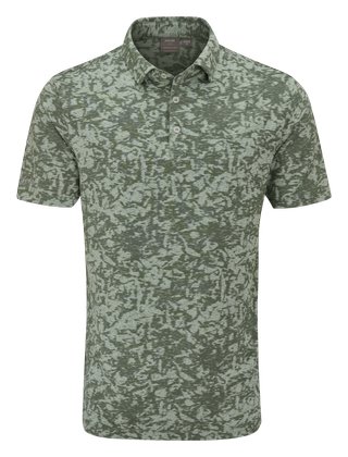 PING Marek Camo Jacquard men's polo, jade multi