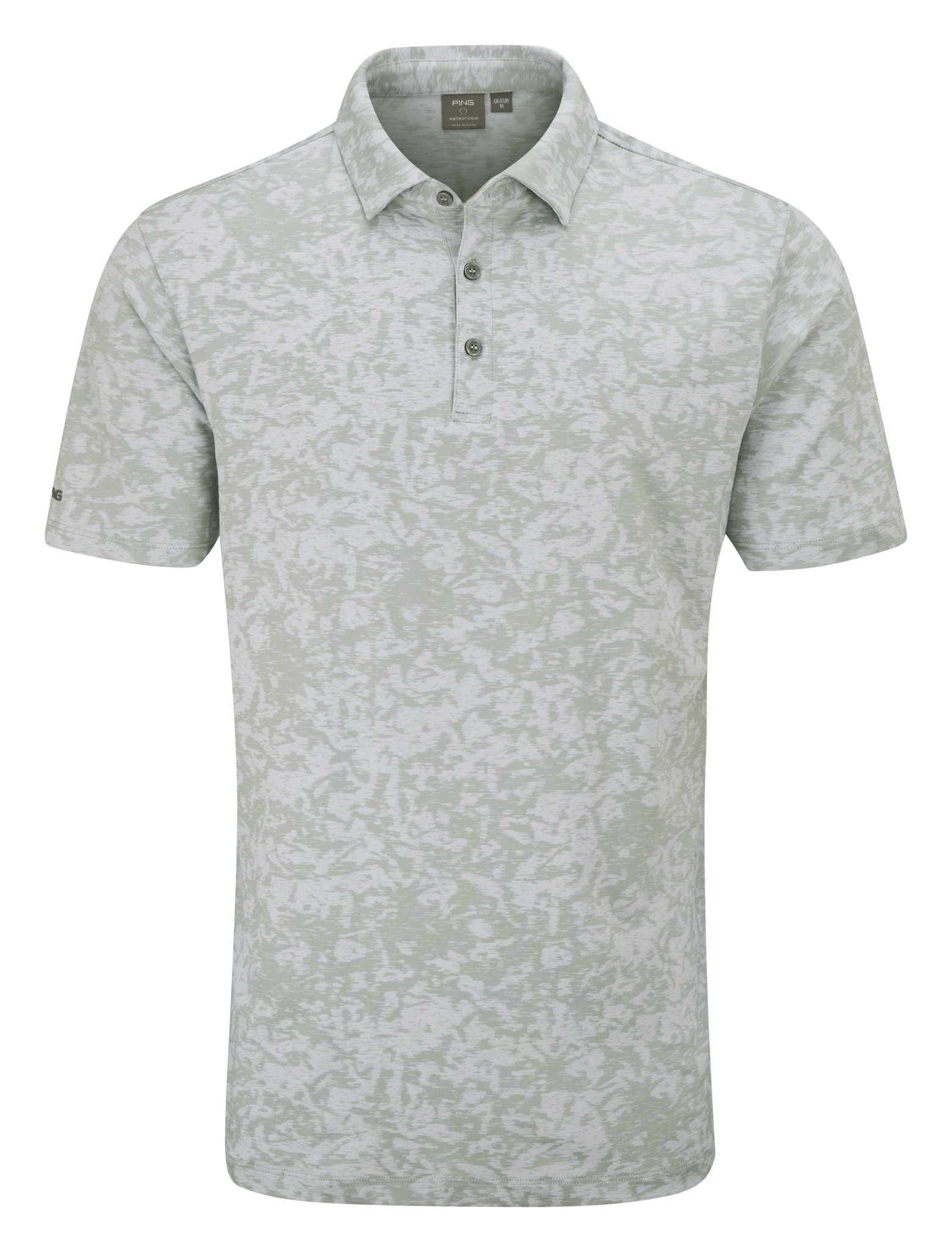 PING Marek Camo Jacquard men's polo, silver multi