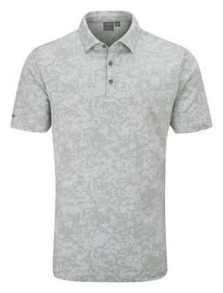 PING Marek Camo Jacquard men's polo, silver multi