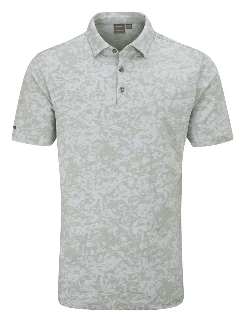 PING Marek Camo Jacquard men's polo, silver multi