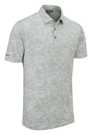 PING Marek Camo Jacquard men's polo, silver multi