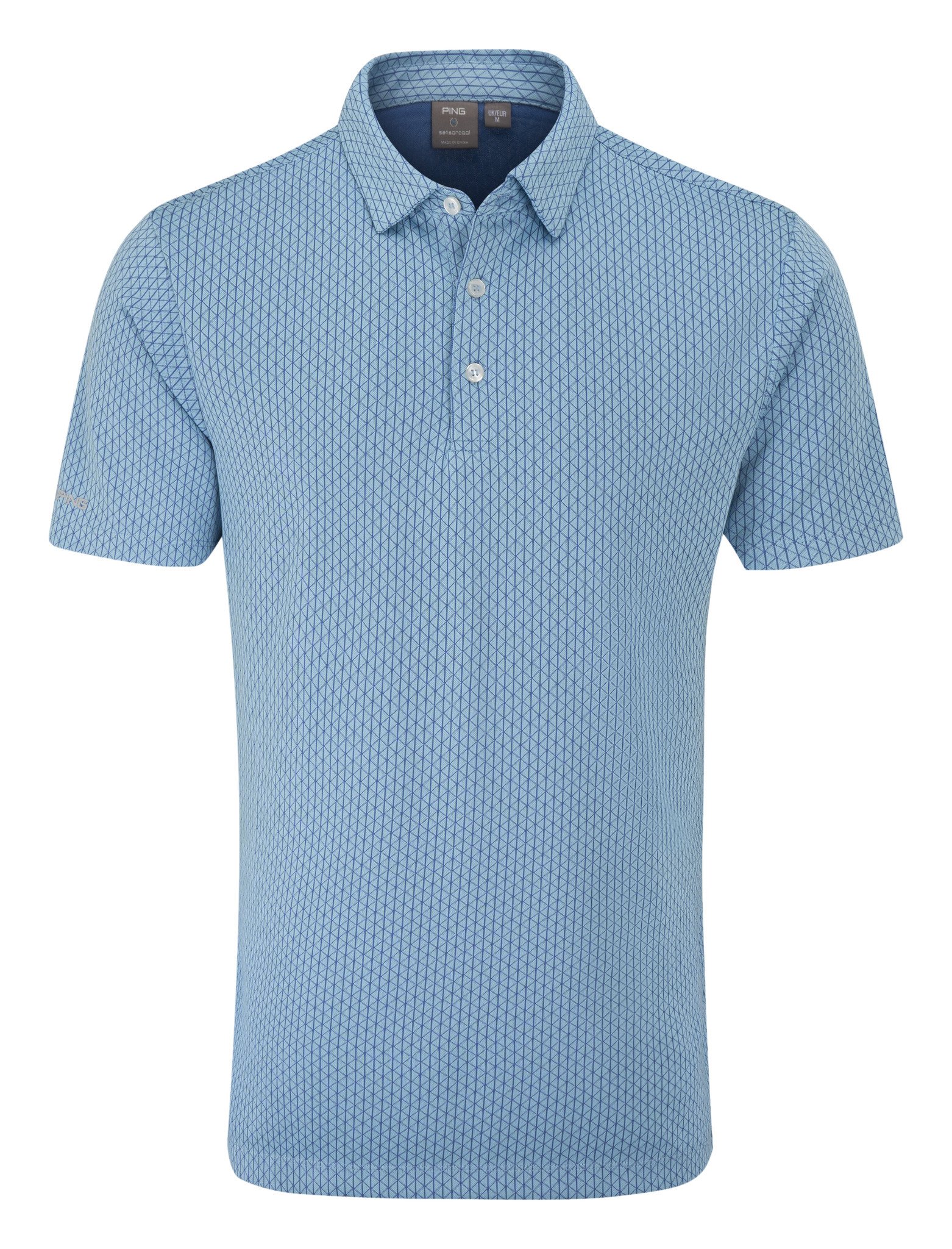 PING Hershel men's polo, dusty blue multi