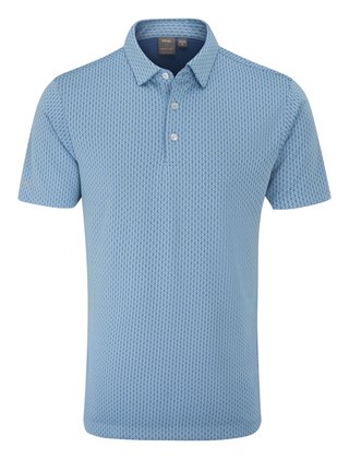 PING Hershel men's polo, dusty blue multi