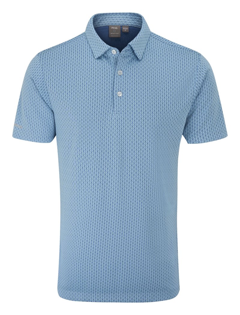 PING Hershel men's polo, dusty blue multi