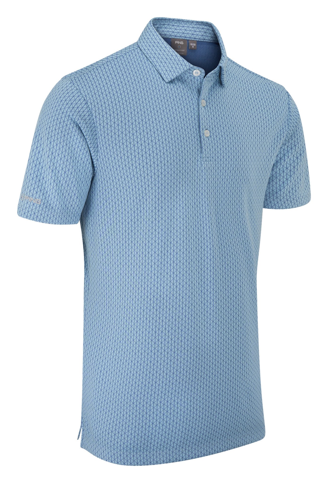 PING Hershel men's polo, dusty blue multi