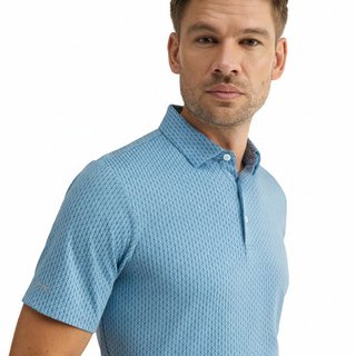 PING Hershel men's polo, dusty blue multi