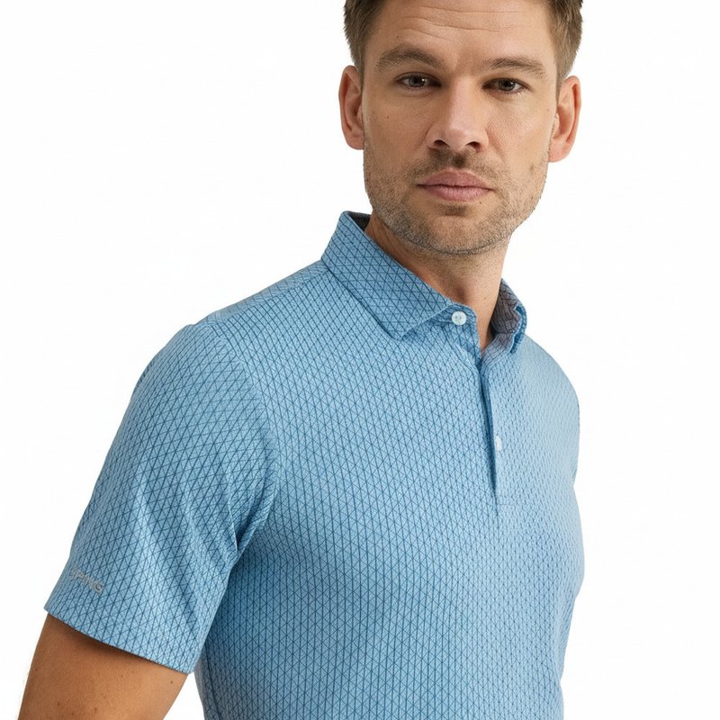 PING Hershel men's polo, dusty blue multi