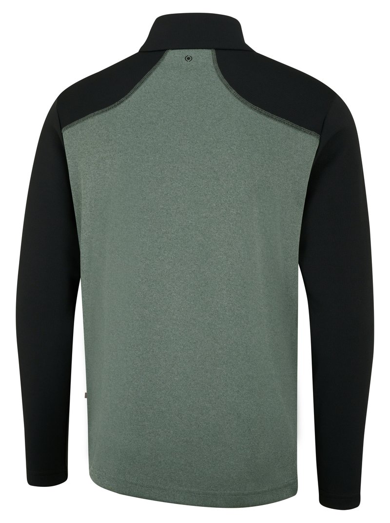 PING Ramsey half zip ribbed fleece men's pullover, laurel marl/black