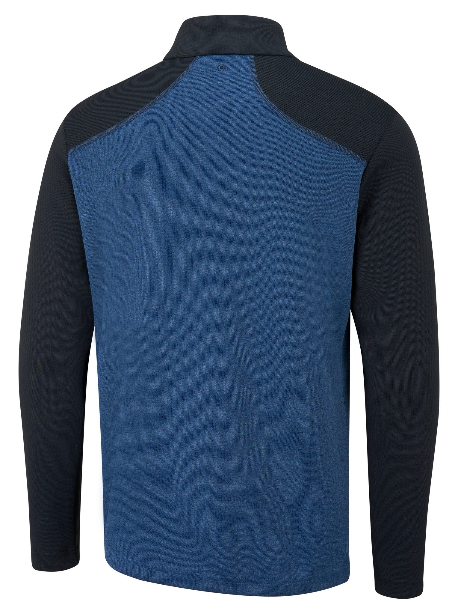 PING Ramsey half zip ribbed fleece men's pullover, inky marl/navy