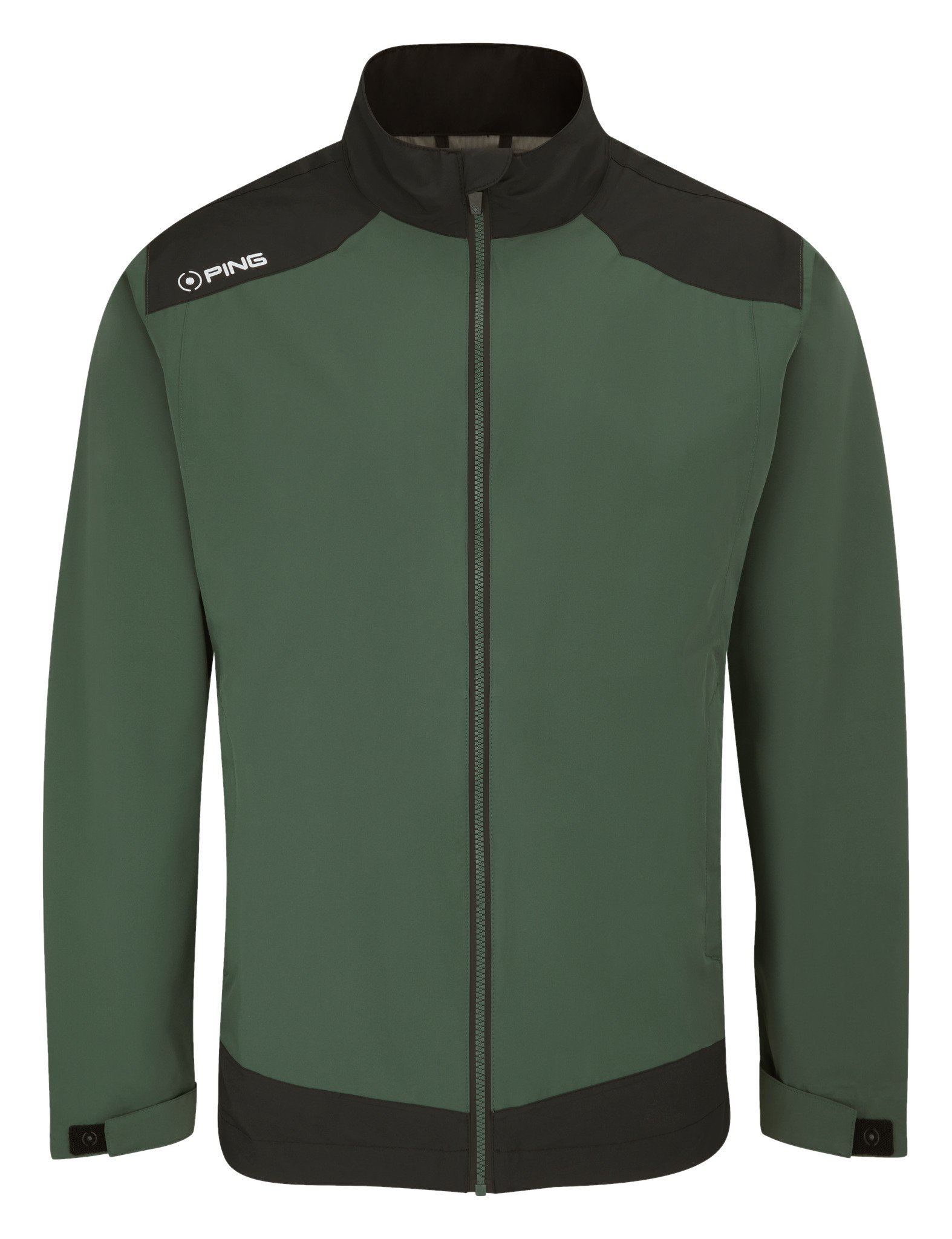 PING AquaDrive Waterproof men's jacket, gorse green/black