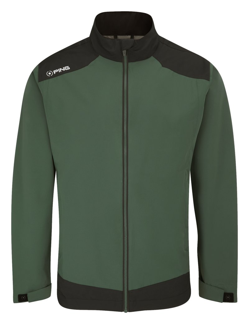 PING AquaDrive Waterproof men's jacket, gorse green/black