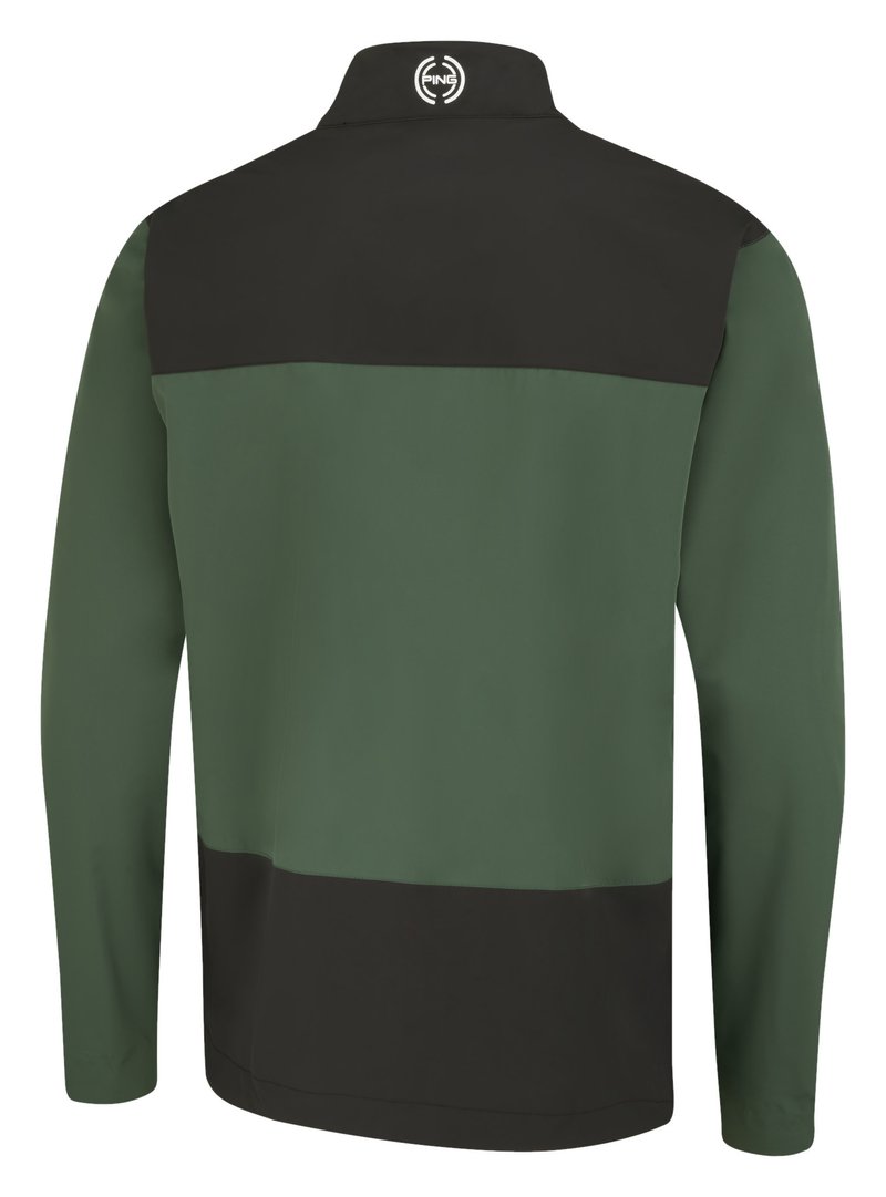 PING AquaDrive Waterproof men's jacket, gorse green/black