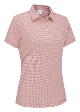 PING Mave ladies polo, coral blush/white