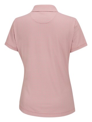 PING Mave ladies polo, coral blush/white