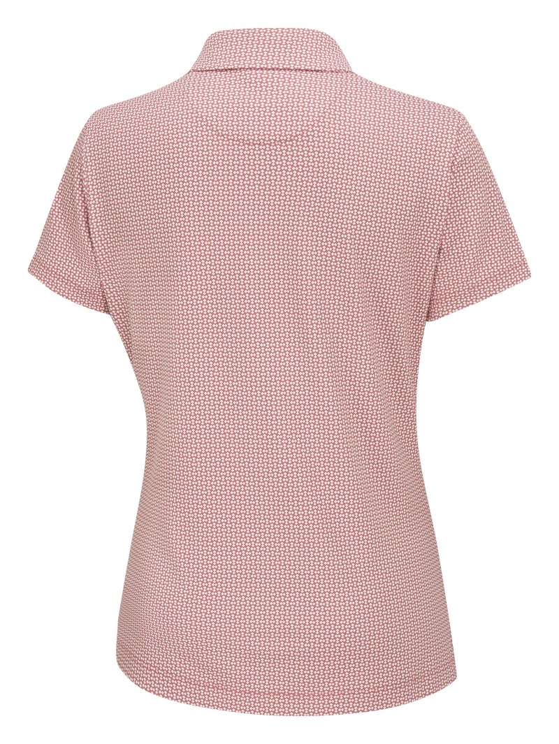 PING Mave ladies polo, coral blush/white