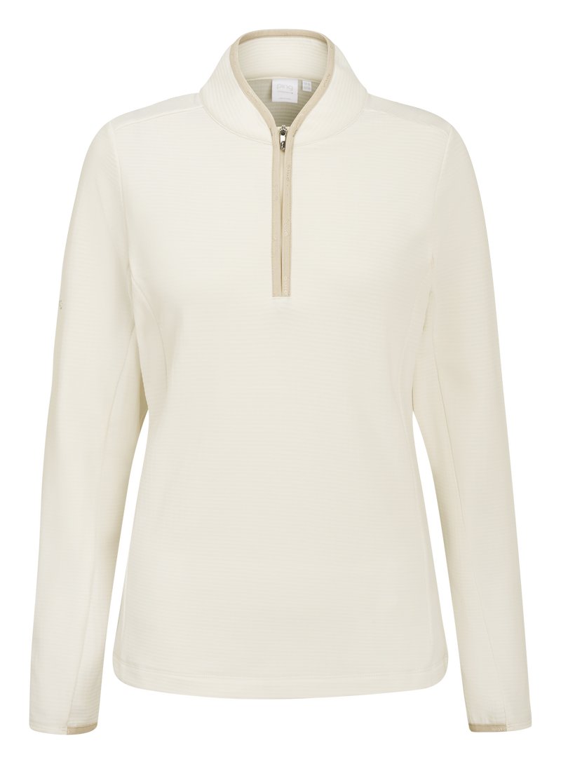 PING Abigale Performance Fleece women's sweatshirt, egret