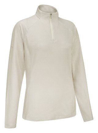 PING Jasmine Printed Long Sleeve women's top, egret/tawny