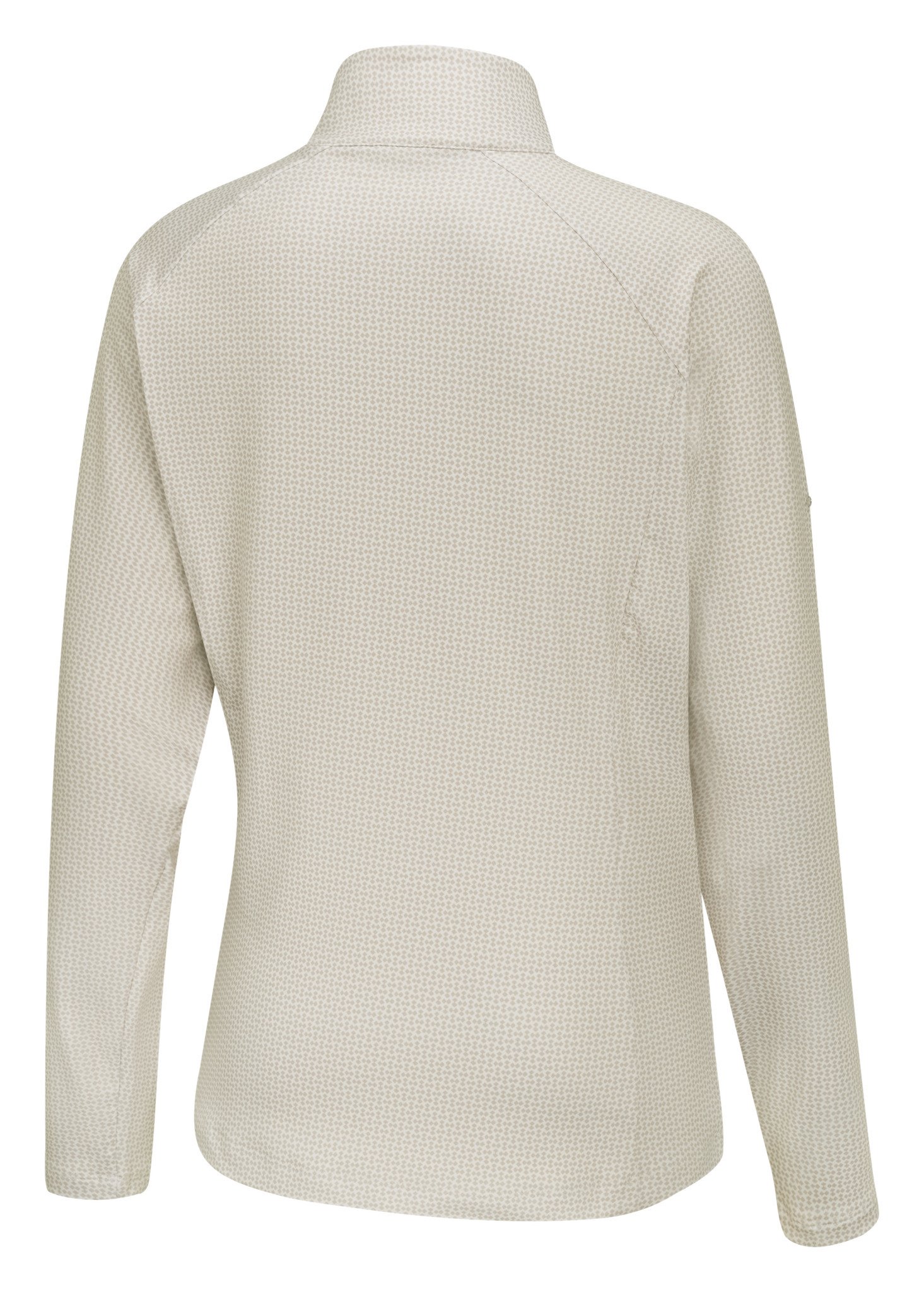 PING Jasmine Printed Long Sleeve women's top, egret/tawny
