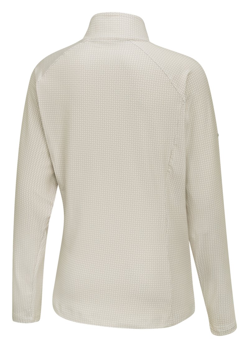PING Jasmine Printed Long Sleeve women's top, egret/tawny