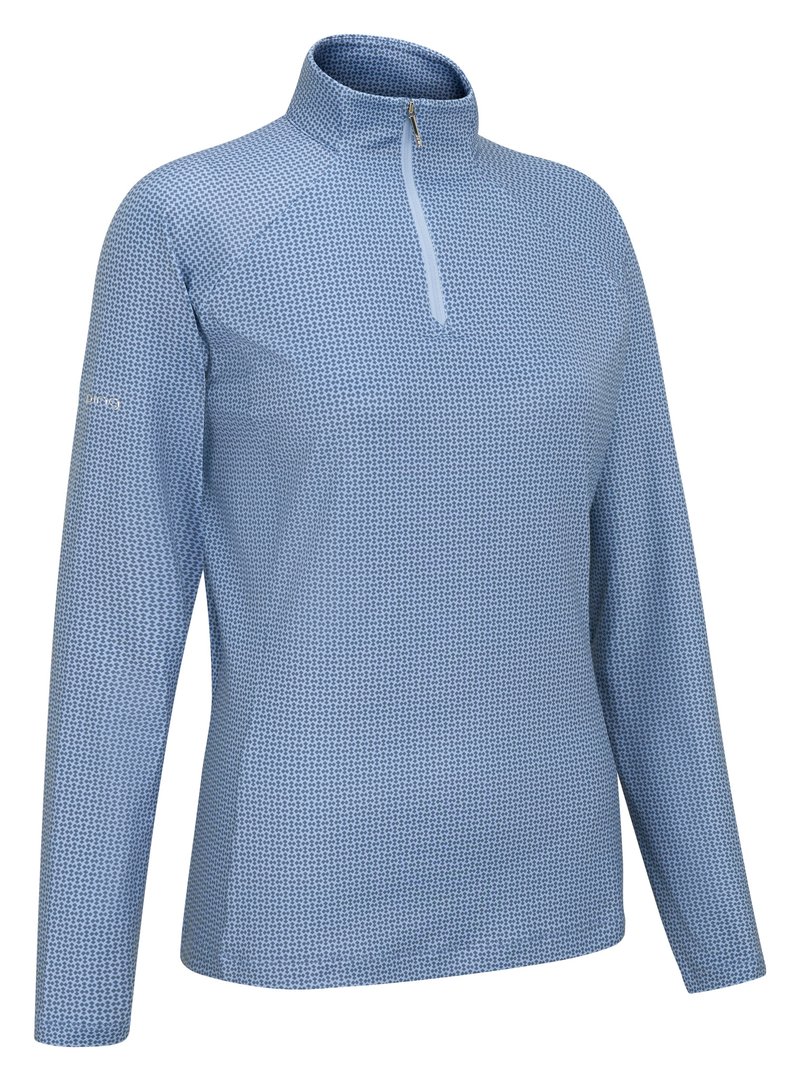 PING Jasmine Printed long sleeve women's top, viola/blue indigo
