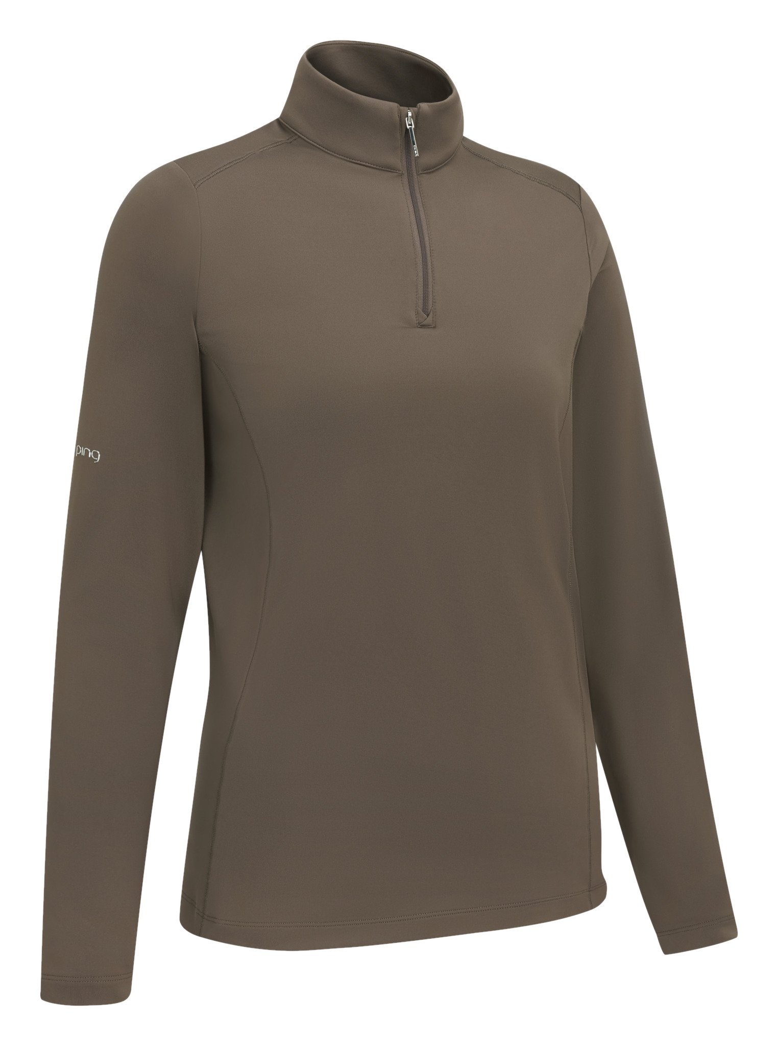 PING Aveline Half Zip long sleeved women's shirt, coffee