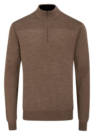 PING Dorset Quarter zip men's sweater, coffee marl