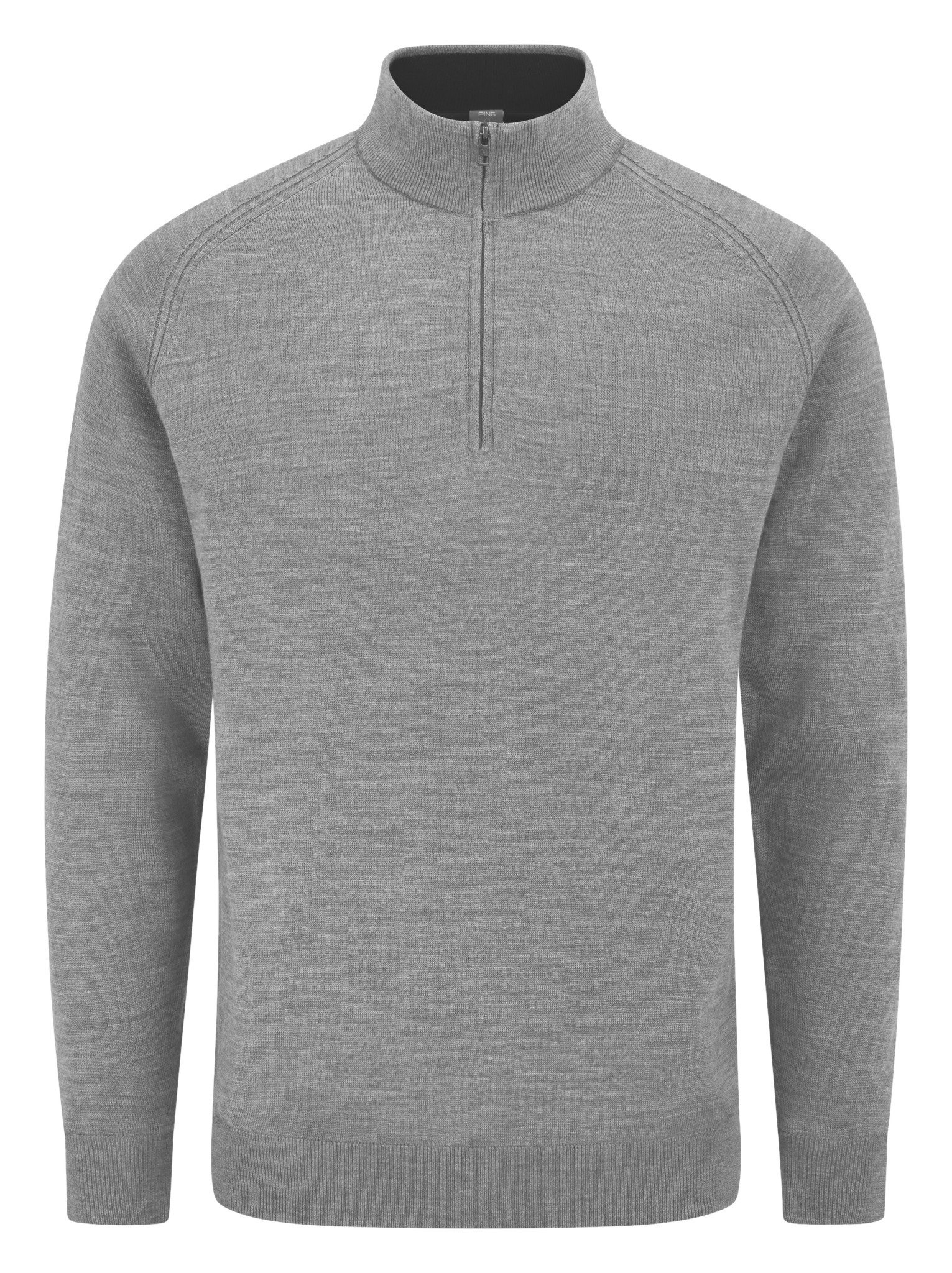 PING Hugh mens midlayer sweatshirt, french grey marl