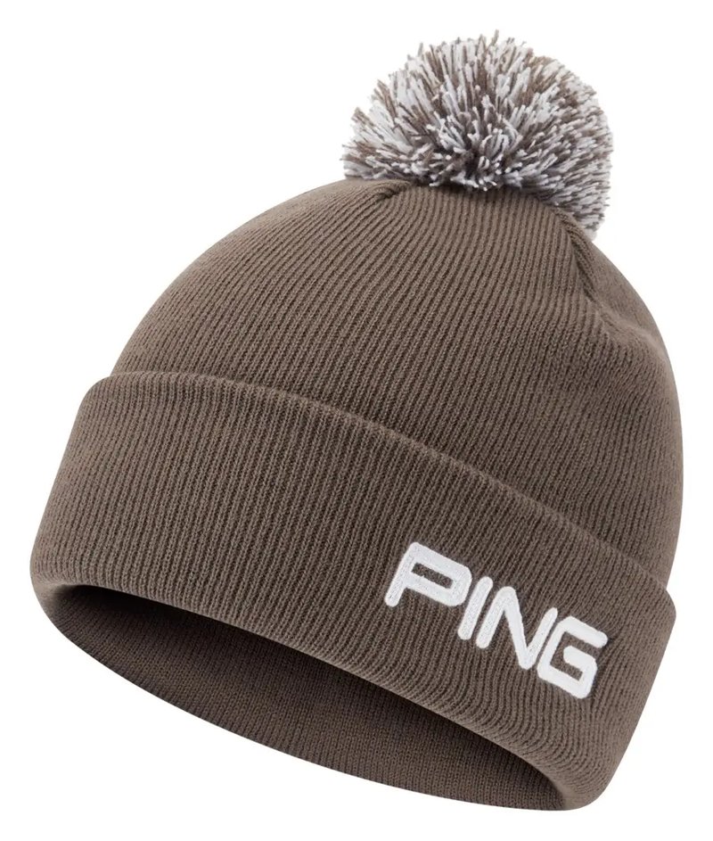 PING Cresting Knit mens winter hat, coffee