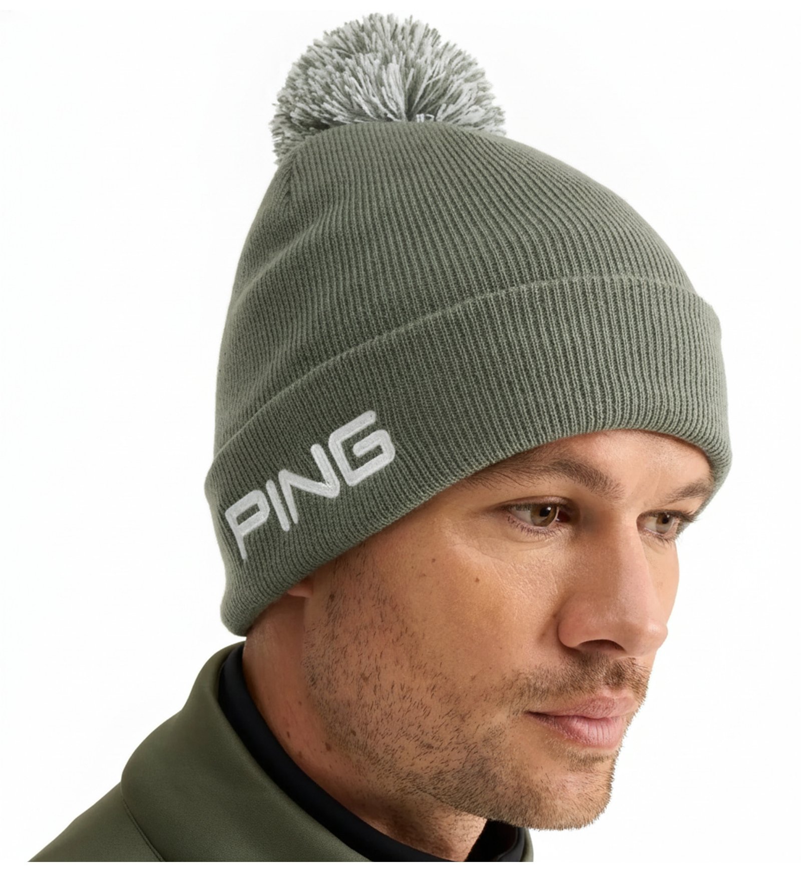 PING Cresting Knit mens winter hat, laurel