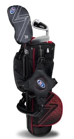 U.S. Kids Golf UL7-39 (99cm) W30 3-Club junior golf set + carry bag, black/red