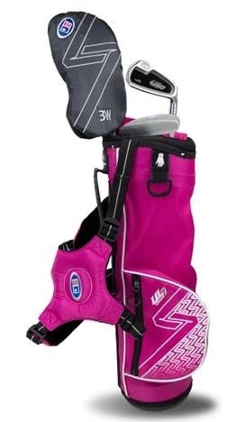 U.S. Kids Golf UL7-39 (99cm) W30 3-Club junior golf set + carry bag, pink