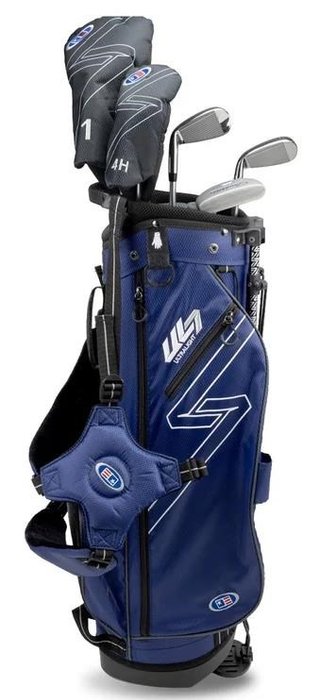 U.S. Kids Golf UL7-54 (137cm) W15 5-Club junior golf set + stand bag, navy