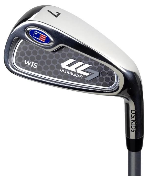 U.S. Kids Golf UL7-57 (145cm) W15 5-Club junior golf set + stand bag, navy/red/white