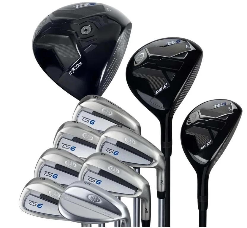 U.S. Kids Golf TS6-60 (152cm) junior golf set, graphite, 10-club + stand bag, navy/grey/white