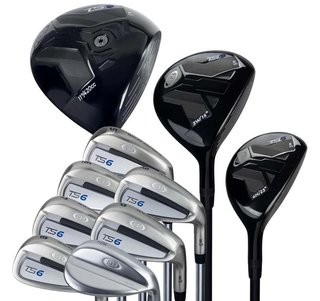 U.S. Kids Golf TS6-63 10-Club junior golf set, graphite, +stand bag, black/white/grey
