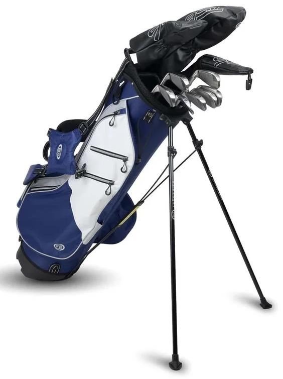 U.S. Kids Golf TS6-66 (167+cm) 10-Club junior golf set, graphite, + stand bag, navy/white/grey