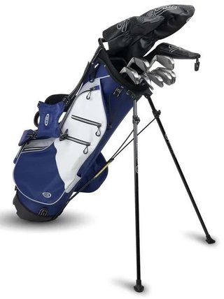 U.S. Kids Golf TS6-66 (167+cm) 10-Club junior golf set, graphite, + stand bag, navy/white/grey