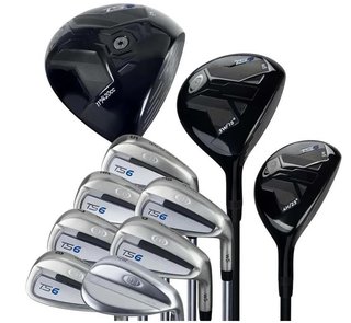 U.S. Kids Golf TS6-66 (167+cm) 10-Club junior golf set, graphite, + stand bag, navy/white/grey