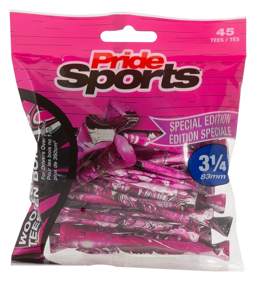Pride Sports Special Edition Paint Splatter Tees (45 tees), 83 mm (3 1/4"), pink/black