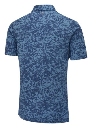 PING Marek Camo Jacquard men's polo, infinity blue multi