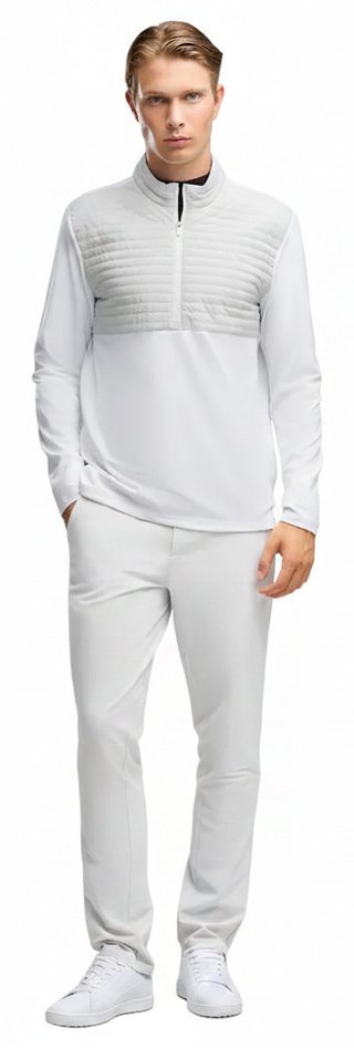Puma Cloudspun Tech Hybrid 1/2 Zip men's jacket, white glow/platino grey