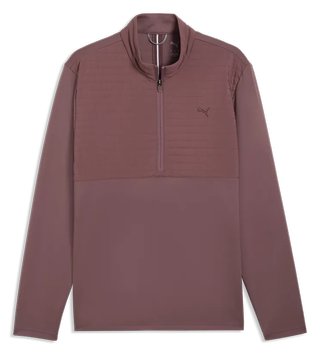 Puma Cloudspun Tech Hybrid 1/2 Zip men's jacket, rich cocoa