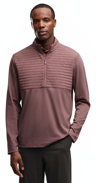 Puma Cloudspun Tech Hybrid 1/2 Zip men's jacket, rich cocoa