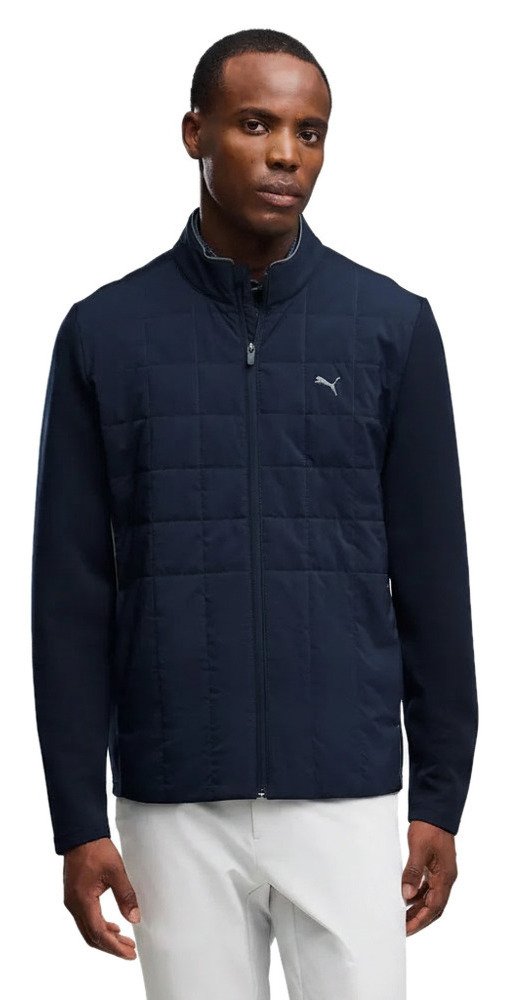 Puma Cloudspun Fleece Hybrid men's jacket, deep navy