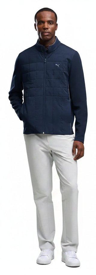 Puma Cloudspun Fleece Hybrid men's jacket, deep navy