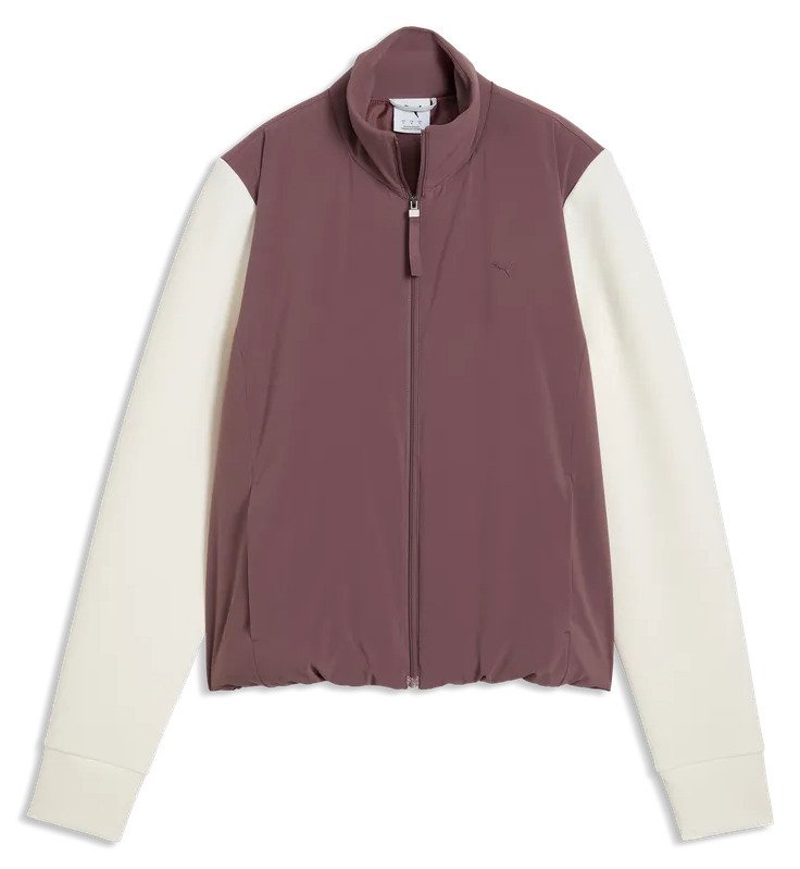 Puma Cloudspun Fleece Hybrid women's jacket, rich cocoa/warm white